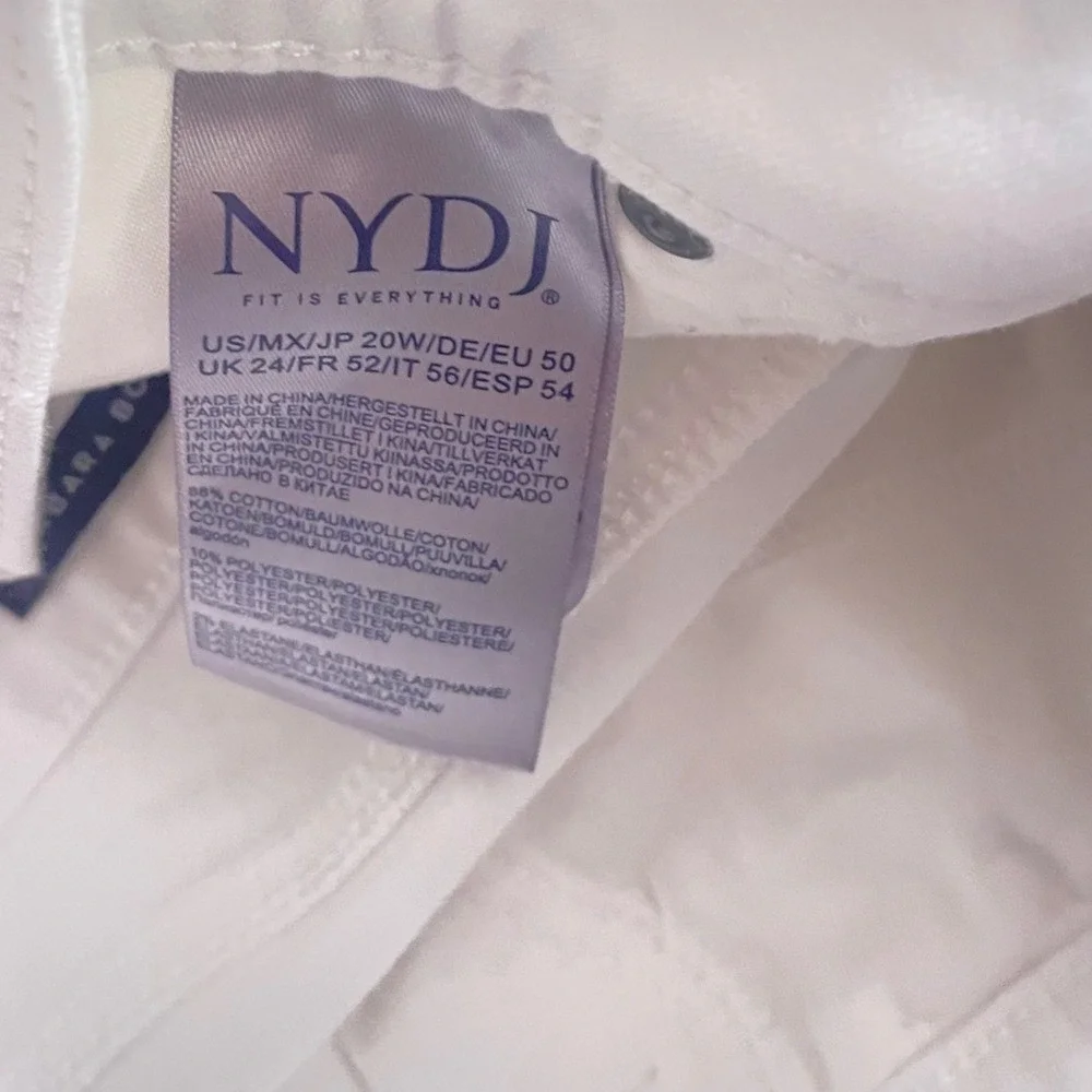 NYDJ Womens White Denim Size 20W Barbara Bootcut Capsule Coastal Vacation